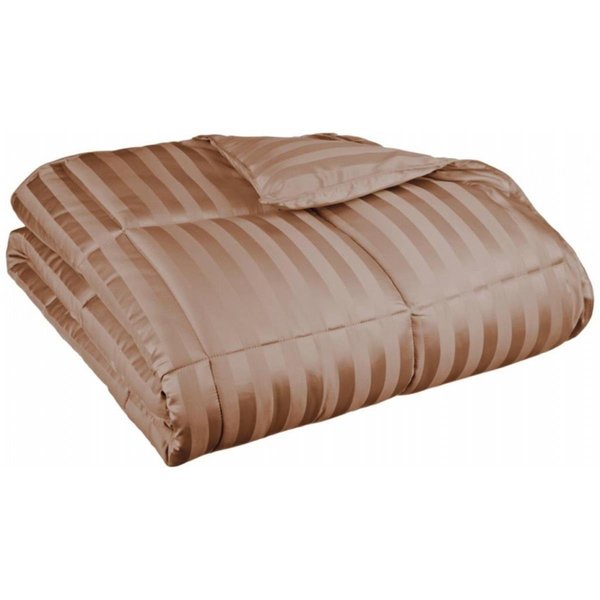 Grand Down All Season Wide Stripes Down Alternative Comforter  Full/Queen-Taupe COMFORTER F/Q ST-TP (1in)